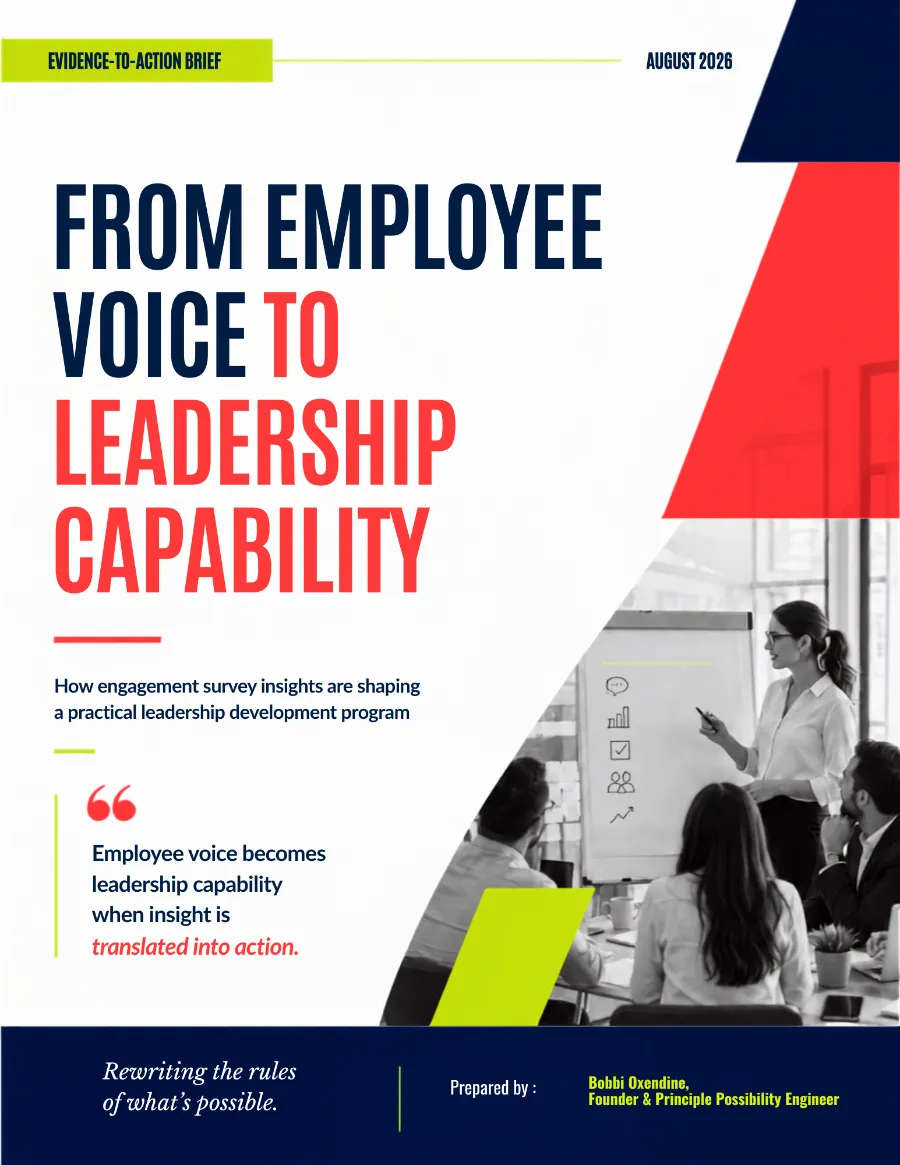Cover of the case study brief, From Employee Voice to Leadership Capability